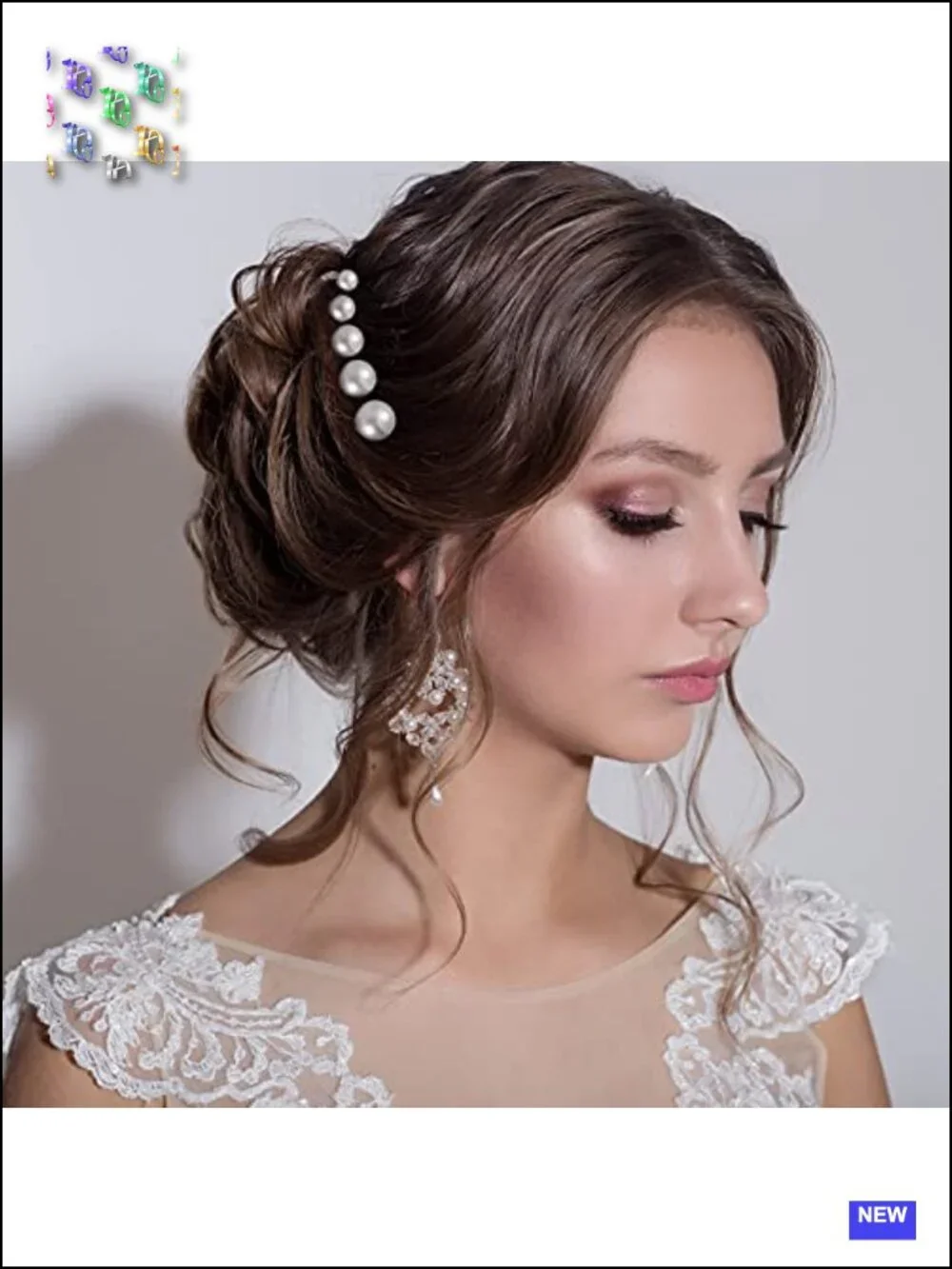 32 Pcs Wedding Pearl Hair Pins Mixed Size Bridal Hair Accessories Rhinestone U